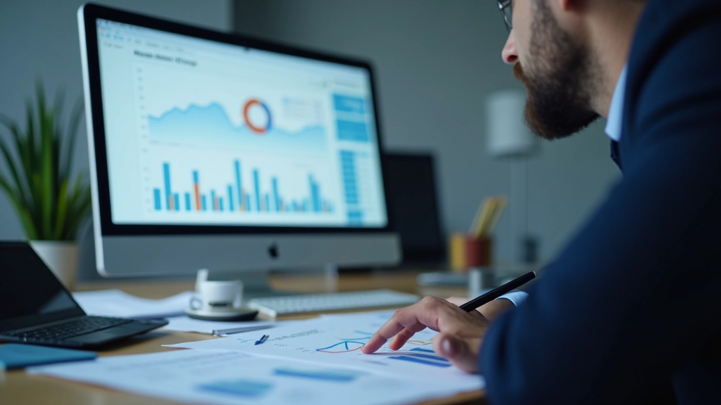 Finanzanalytiker arbeitet mit Daten und Charts